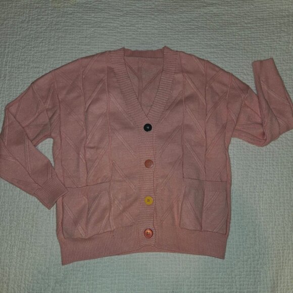 ✨ EBOSSY | Women's Cable Knit Long Sleeve Cardigan - Picture 3 of 4